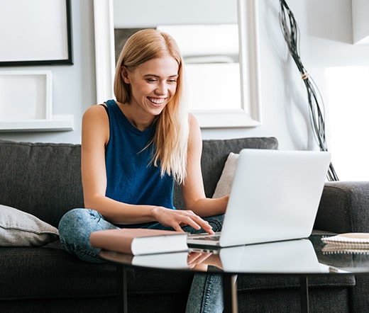 Woman using a computer